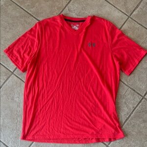 Under Armour Men's Bright Red V-Neck Tee
